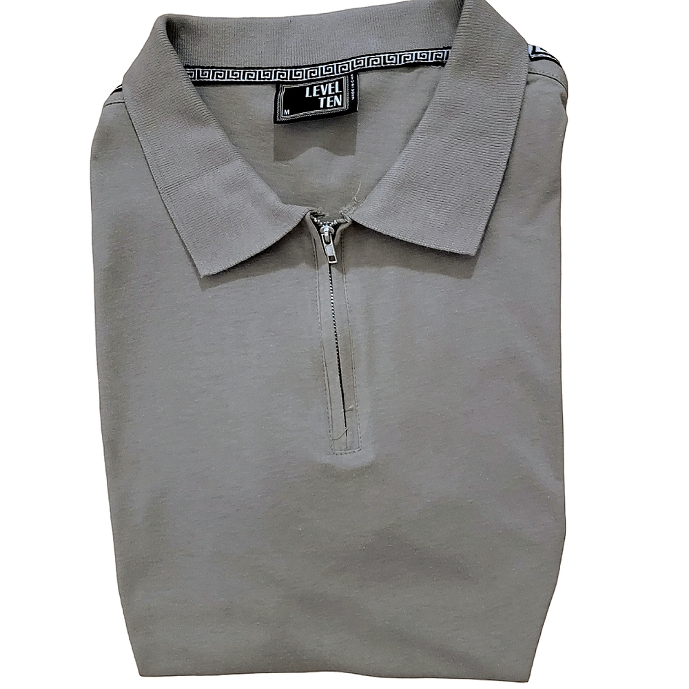 LEVEL TEN Men's Short Sleeve Polo Shirt Tan- M